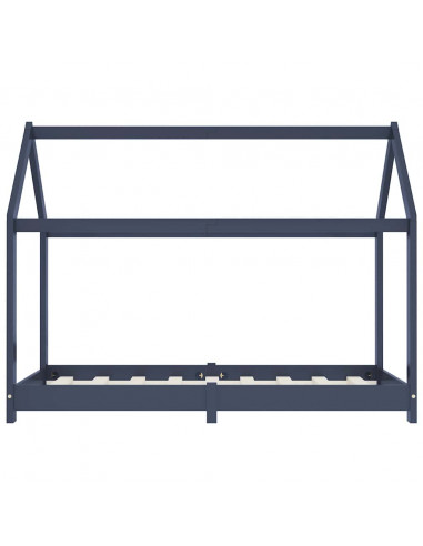 Giroletto per Bambini Grigio in Legno Massello di Pino 80x160cm