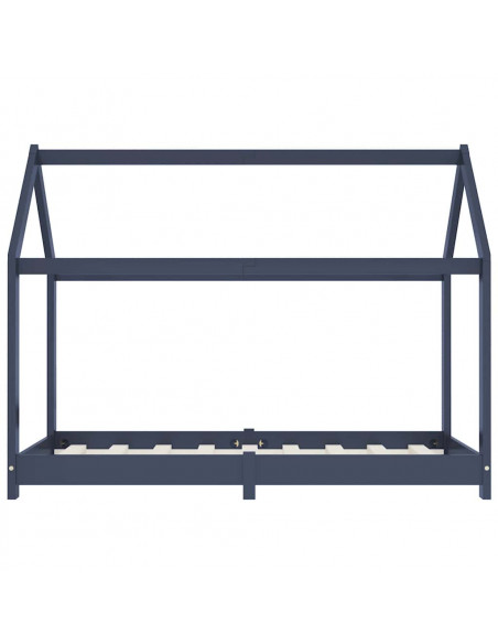 Giroletto per Bambini Grigio in Legno Massello di Pino 80x160cm