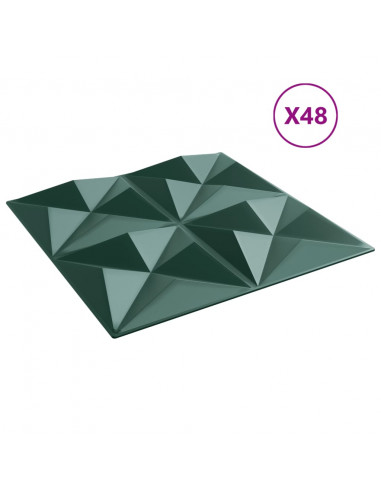 Pannelli Murali 48 pz Verdi 50x50 cm XPS 12 m² Origami