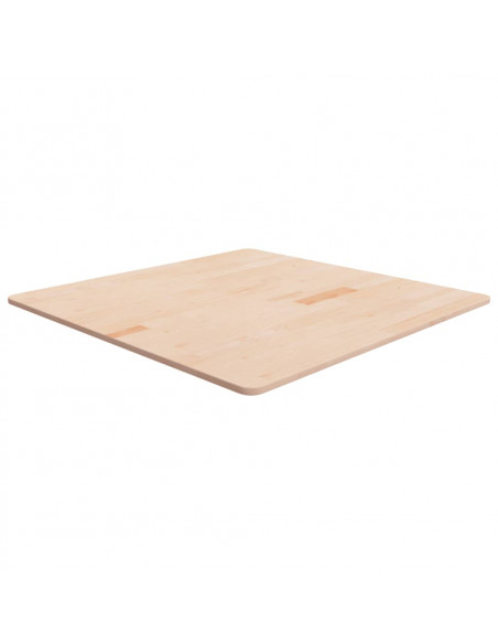Piano Tavolo Quadrato 90x90x1,5 cm Massello Rovere Non Trattato