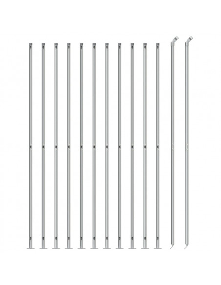 Recinzione a Rete con Flangia Argento 1,6x25 m