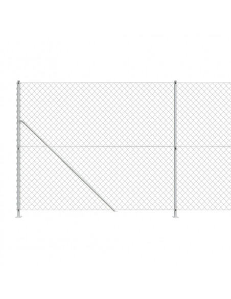 Recinzione a Rete con Flangia Argento 1,6x25 m
