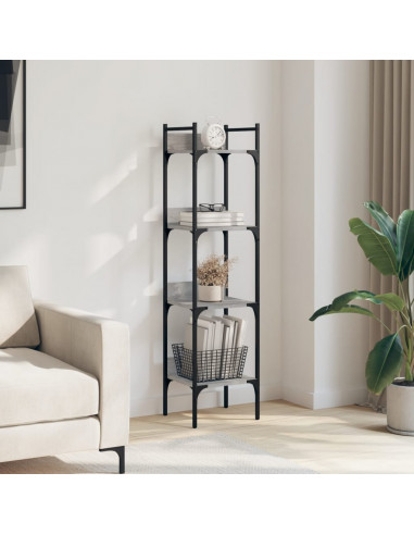 Libreria 4Ripiani Grigio Sonoma 35x30x138,5cm Legno Multistrato