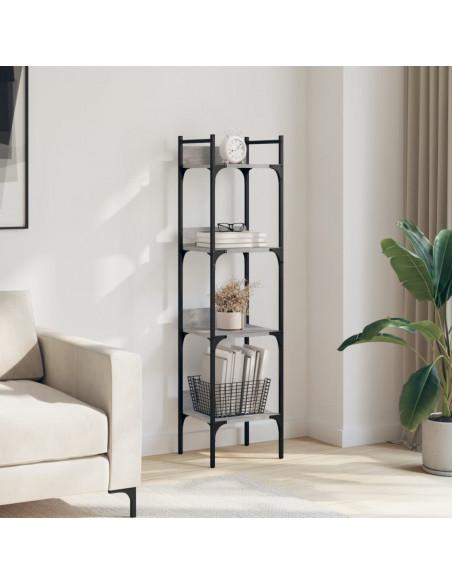 Libreria 4Ripiani Grigio Sonoma 35x30x138,5cm Legno Multistrato