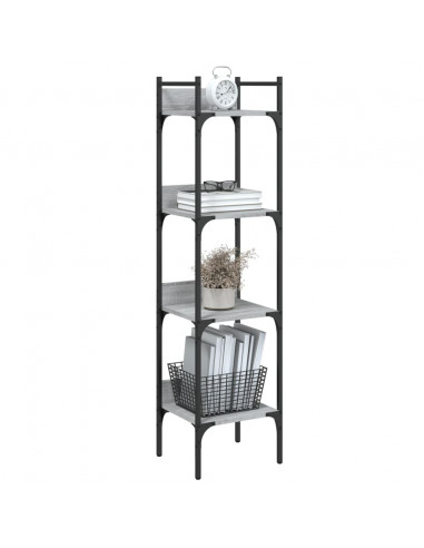 Libreria 4Ripiani Grigio Sonoma 35x30x138,5cm Legno Multistrato