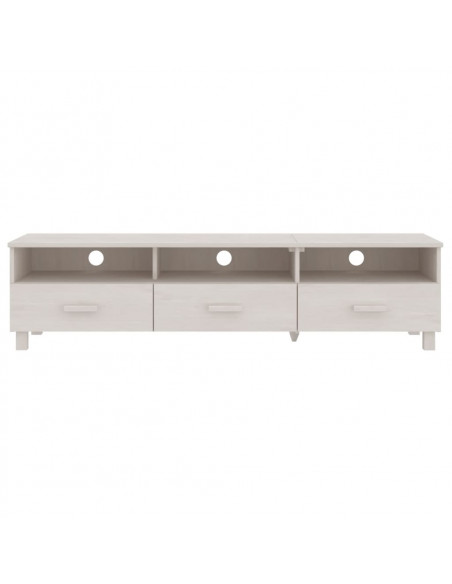 Mobile TV HAMAR Bianco 158x40x40 cm in Legno Massello di Pino