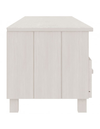 Mobile TV HAMAR Bianco 158x40x40 cm in Legno Massello di Pino