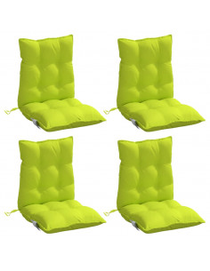 Cuscini Sedia Schienale Basso 4 pz Verde Chiaro Tessuto Oxford 2