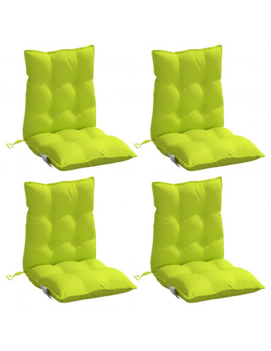 Cuscini Sedia Schienale Basso 4 pz Verde Chiaro Tessuto Oxford