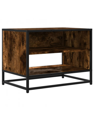 Mobile TV Rovere Fumo 61x40x46 cm Legno Multistrato e Metallo
