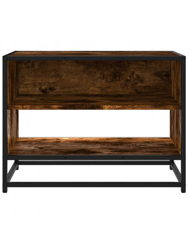 Mobile TV Rovere Fumo 61x40x46 cm Legno Multistrato e Metallo