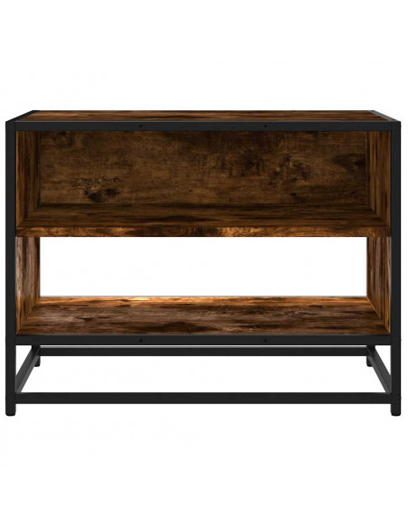 Mobile TV Rovere Fumo 61x40x46 cm Legno Multistrato e Metallo
