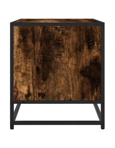 Mobile TV Rovere Fumo 61x40x46 cm Legno Multistrato e Metallo