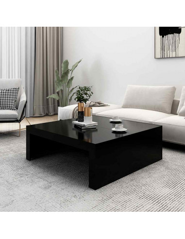 Tavolino da Salotto Nero 100x100x35 cm in Truciolato