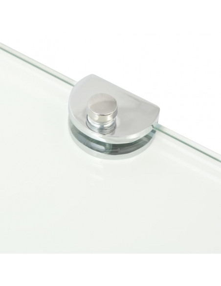Scaffale Angolare Supporti Cromati in Vetro Trasparente 25x25cm