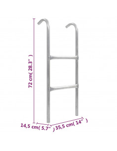 Scaletta per Trampolino 2 Gradini in Acciaio Argento 72 cm