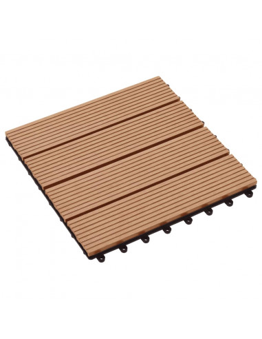 Piastrelle per Decking in WPC 11 pz 30x30cm 1mq Colore Teak