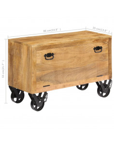 Scarpiera 86x35x55 cm in Legno Massello di Mango