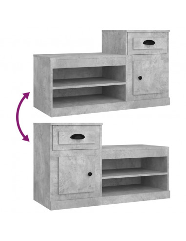 Scarpiera Grigio Cemento 100x42x60 cm in Legno Multistrato