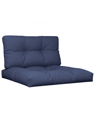 Cuscini per Pallet 2 pz Blu Marino in Tessuto