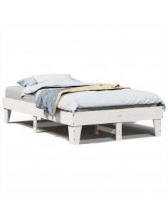 Letto senza Materasso Bianco 120x200 cm Legno Massello di Pino 2