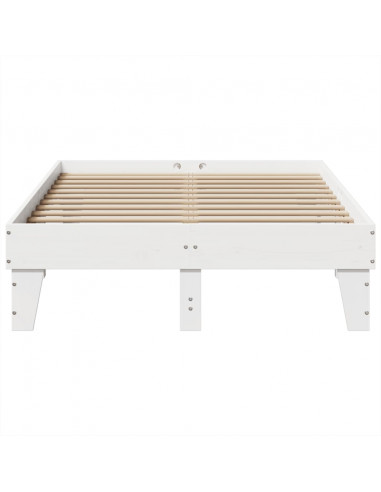 Letto senza Materasso Bianco 120x200 cm Legno Massello di Pino