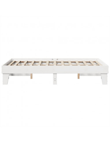 Letto senza Materasso Bianco 120x200 cm Legno Massello di Pino
