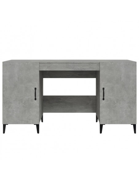 Scrivania Grigio Cemento 140x50x75 cm in Legno Multistrato