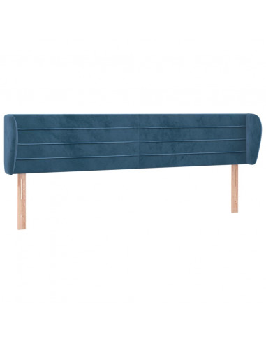 Testiera ad Orecchio Blu Scuro 203x23x78/88 cm in Velluto