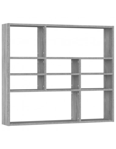 Mensola a Muro Grigio Sonoma 90x16x78 cm in Legno Multistrato
