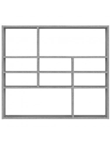 Mensola a Muro Grigio Sonoma 90x16x78 cm in Legno Multistrato