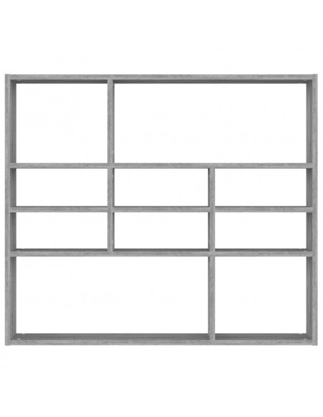 Mensola a Muro Grigio Sonoma 90x16x78 cm in Legno Multistrato