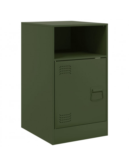 Comodini 2 pz Verde Oliva 34,5x39x62 cm in Acciaio