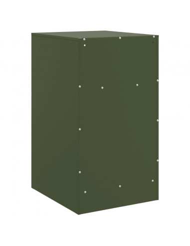 Comodini 2 pz Verde Oliva 34,5x39x62 cm in Acciaio