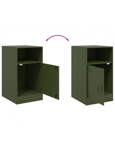 Comodini 2 pz Verde Oliva 34,5x39x62 cm in Acciaio