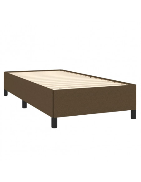 Giroletto a Molle con Materasso Marrone Scuro 80x200 cm Tessuto