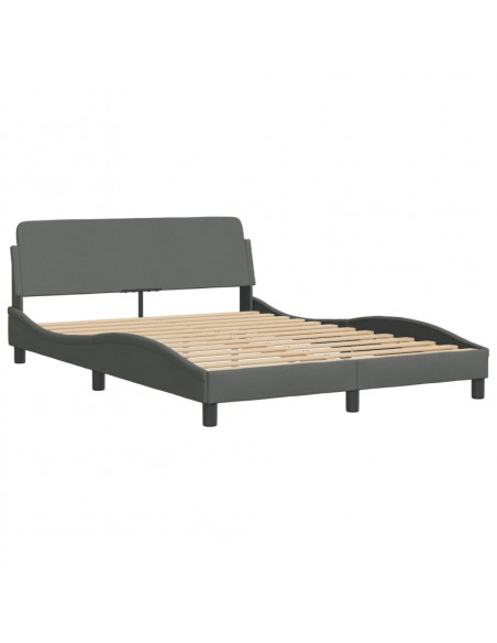 Letto con Materasso Grigio Scuro 120x200 cm Tessuto
