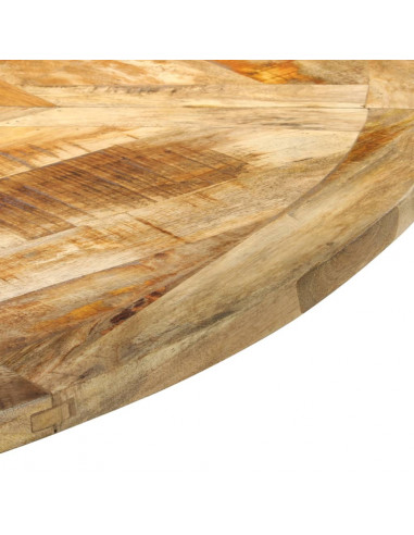 Tavolo da Pranzo Ø150x76 cm in Legno Grezzo Massello di Mango
