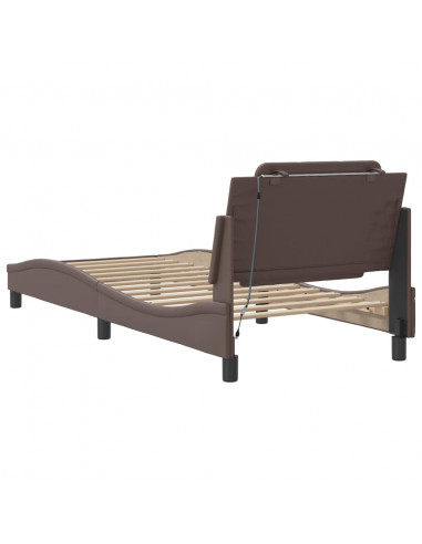 Giroletto con Luci LED Marrone 90x190 cm in Similpelle