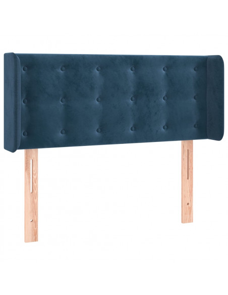 Testiera ad Orecchio Blu Scuro 103x16x78/88 cm in Velluto