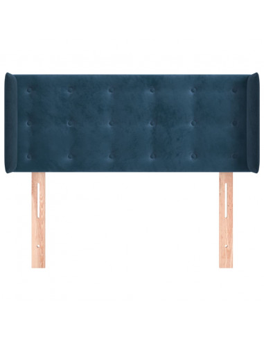 Testiera ad Orecchio Blu Scuro 103x16x78/88 cm in Velluto
