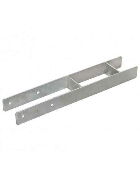 Picchetti per Recinzione 6 pz Argento 10x6x60cm Acciaio Zincato