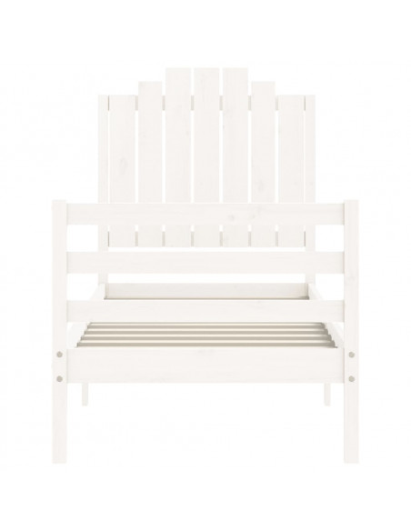 Giroletto con Testiera Bianco Small Single Legno Massello