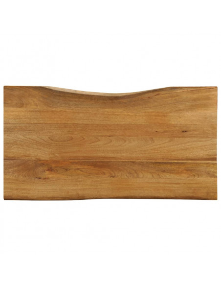 Piano Tavolo 110x60x2,5 cm Bordi Vivi in Legno Massello Mango