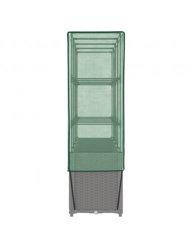 Letto Rialzato con Copertura Serra Effetto Rattan 160x40x153 cm