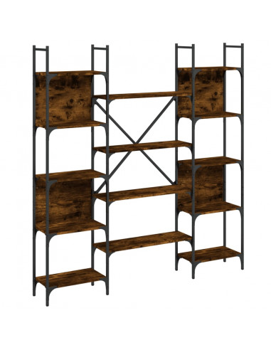 Libreria Rovere Fumo 155,5x24x166,5 cm in Legno Multistrato