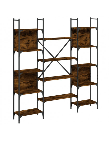 Libreria Rovere Fumo 155,5x24x166,5 cm in Legno Multistrato