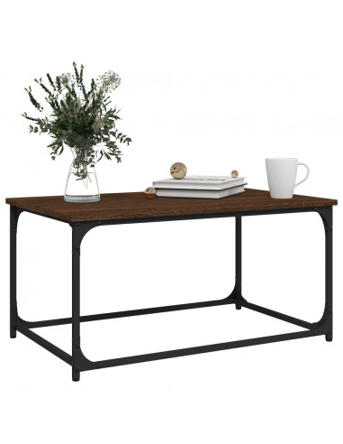 Tavolino Rovere Marrone 80x50x40cm in Legno Multistrato e Ferro