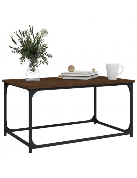 Tavolino Rovere Marrone 80x50x40cm in Legno Multistrato e Ferro
