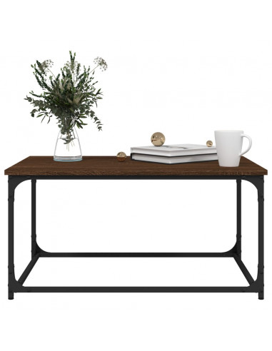 Tavolino Rovere Marrone 80x50x40cm in Legno Multistrato e Ferro